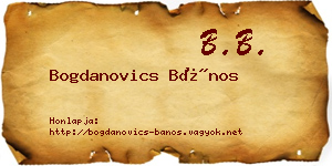 Bogdanovics Bános névjegykártya